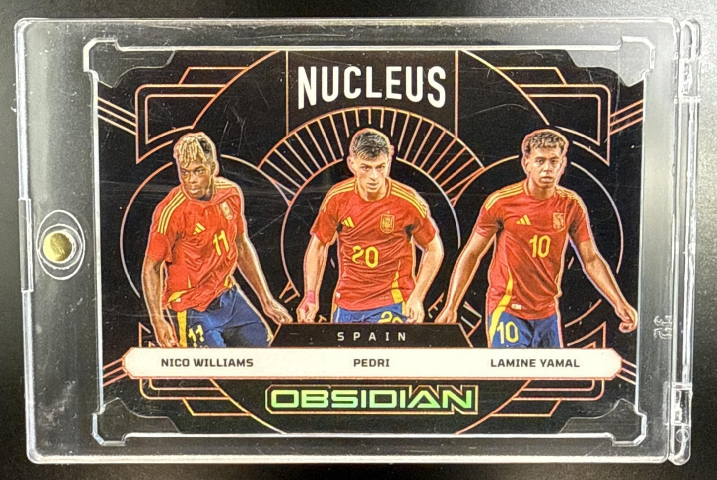 Yamal/Pedri/Williams Panini Obsidian 2024-25 Electric Etch Orange /75