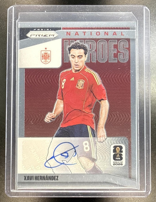 Xavi Hernandez Panini Prizm World Cup 2026 National Heroes Auto Spain