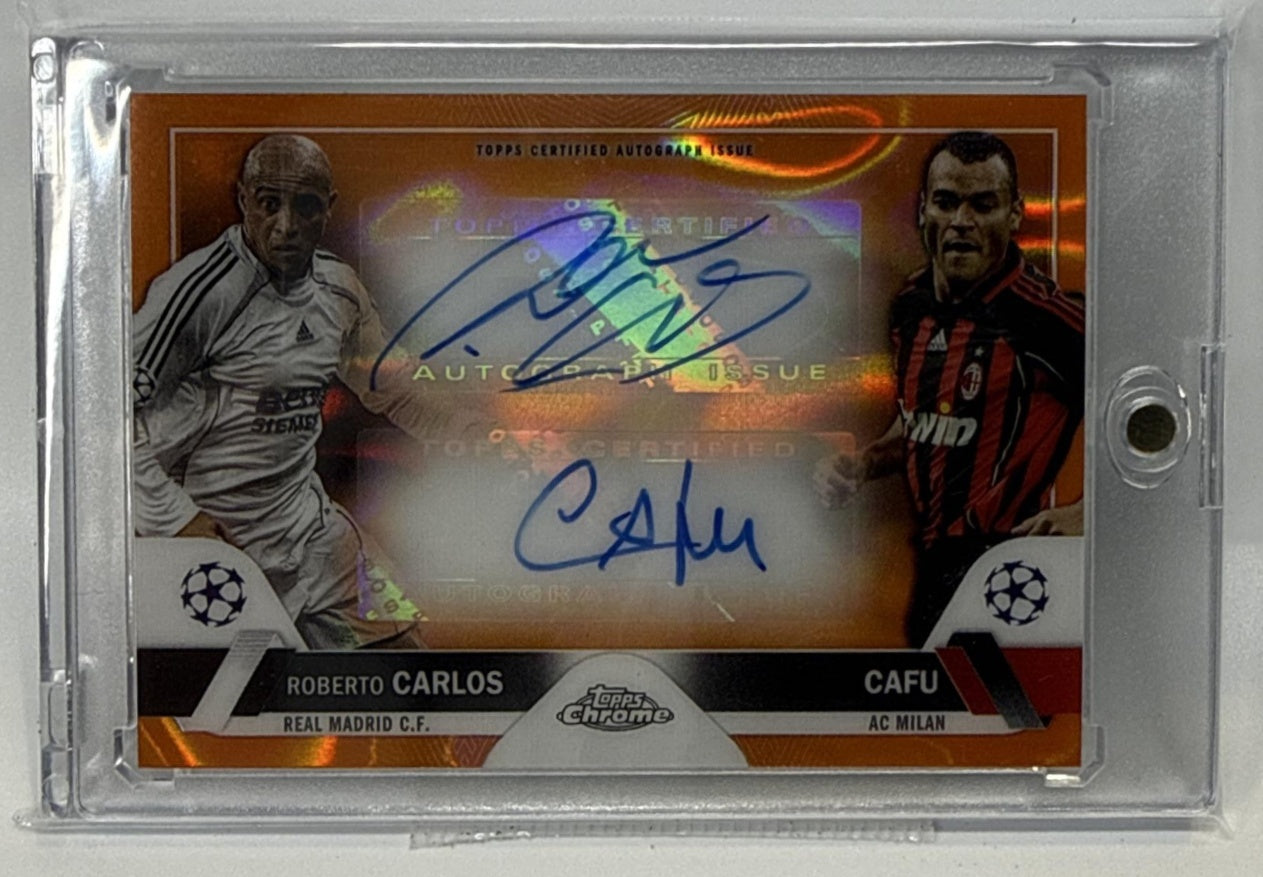 Cafu/Carlos Topps Chrome UCC 2022 Orange Lava Auto Benfica Real Madrid AC Milan