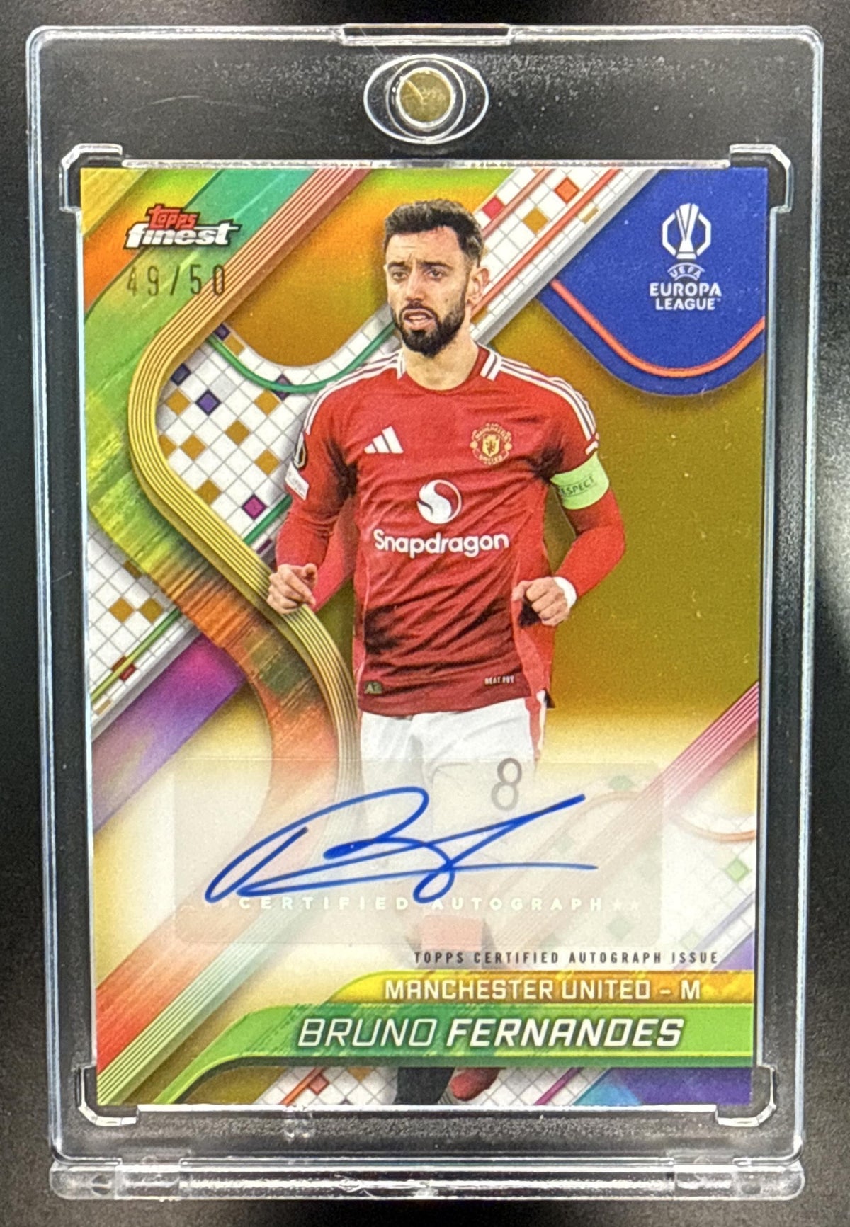 Bruno Fernandes Topps Finest UCC 2024-25 Gold Refractor /50 Auto Manchester United