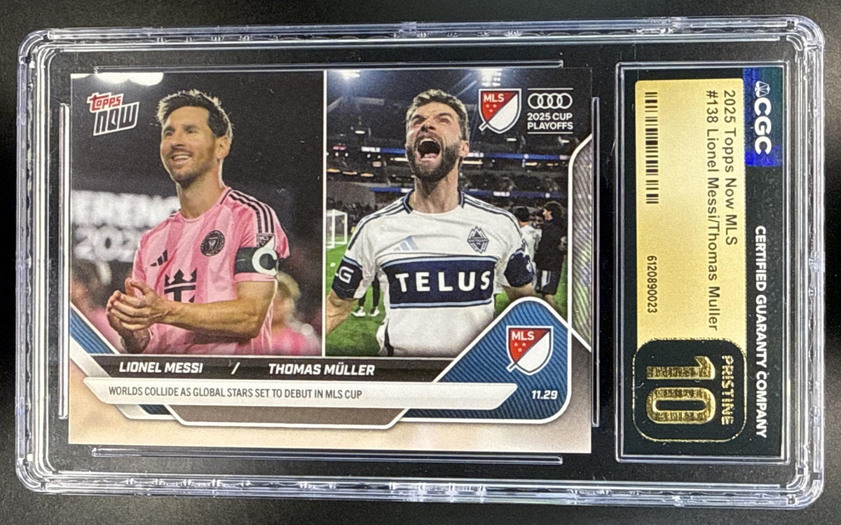 Lionel Messi Thomas Muller PR2085 Topps Now MLS 2025 CGC 10 Pristine