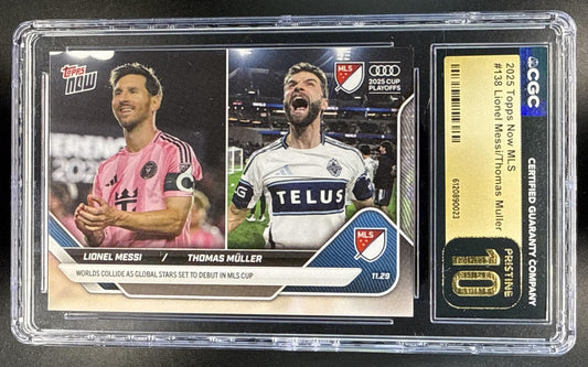Lionel Messi Thomas Muller PR2085 Topps Now MLS 2025 CGC 10 Pristine