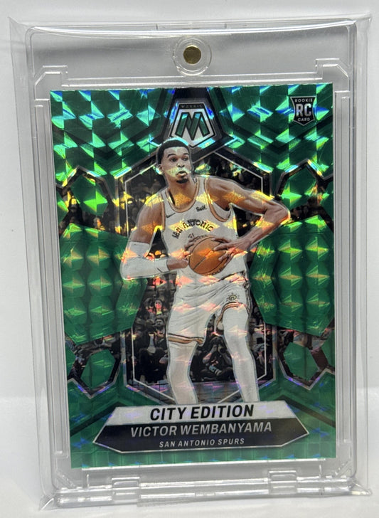 Victor Wembanyama Panini Mosaic 2023 Green Mosaic City Edition San Antonio Spurs