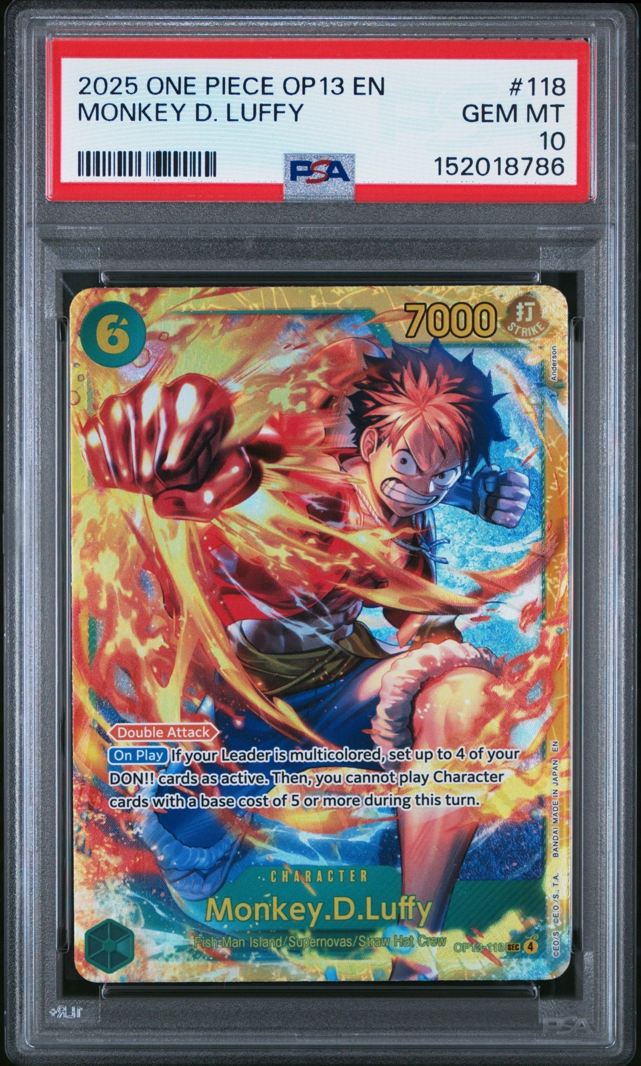Monkey D. Luffy OP Carrying On His Will 2025 Special Card PSA 10