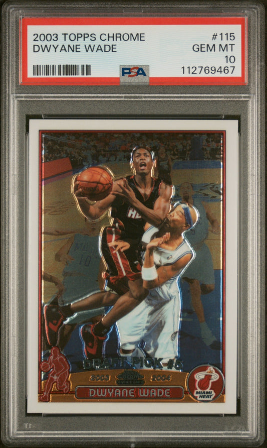 Dwyane Wade Topps Chrome 2003-04 RC PSA 10 Miami Heat