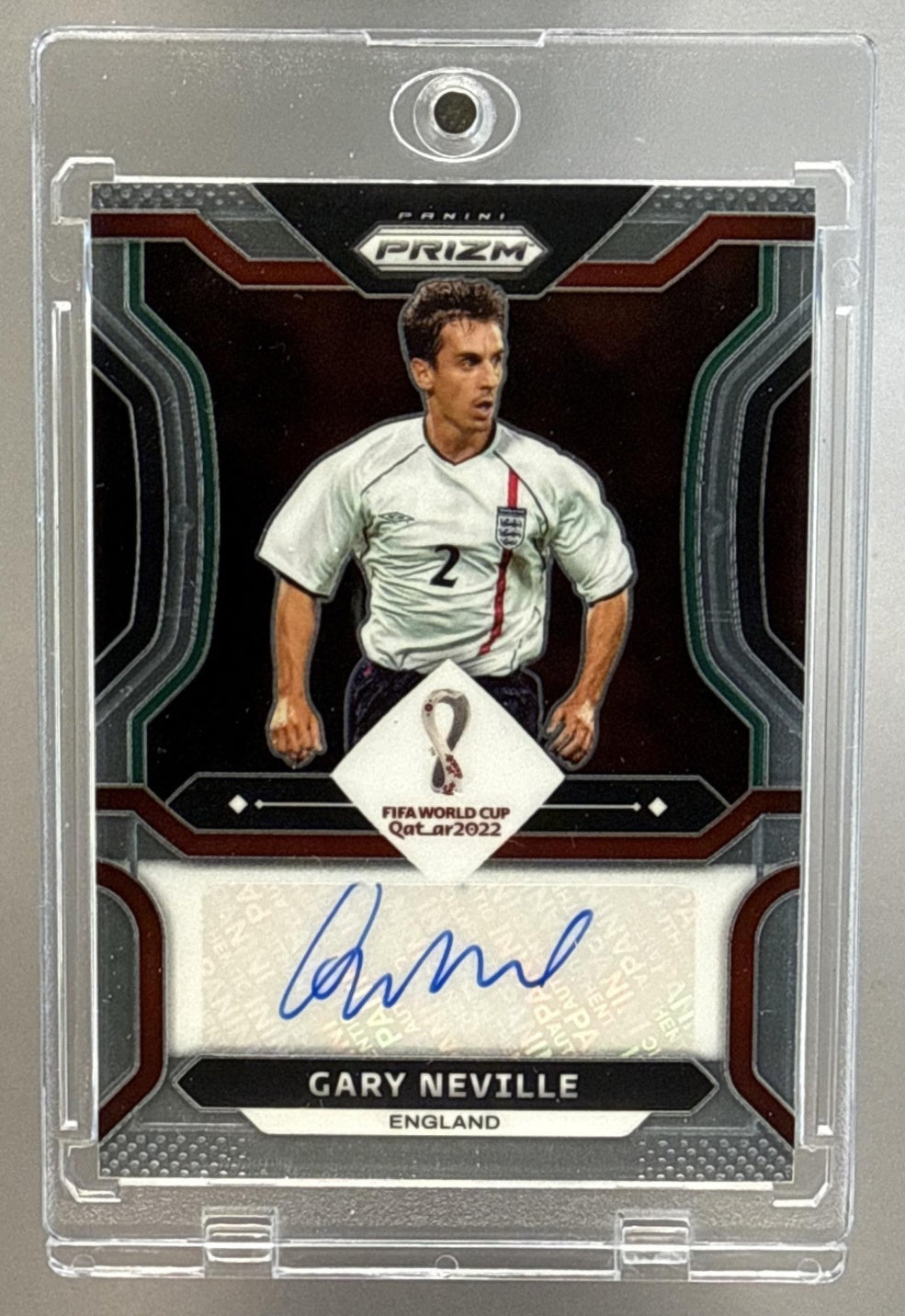 Gary Neville Panini Prizm World Cup 2022-23 Signatures Auto England