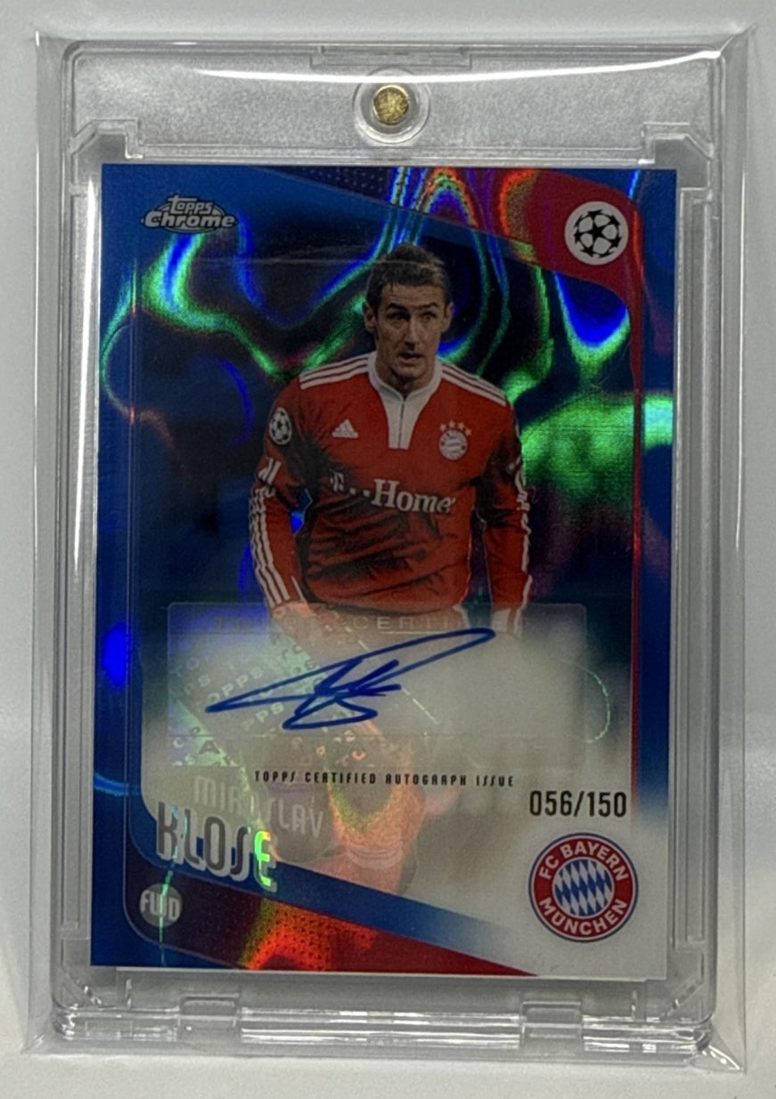 Miroslav Klose Topps Chrome UCC 2025-26 Blue Lava /150 Auto FC Bayern Munchen