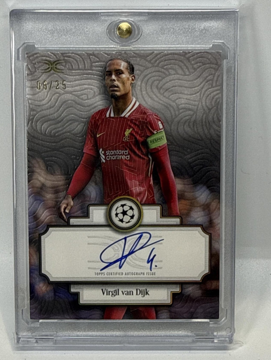 Virgil van Dijk Topps Definitive UCC 2024-25 Auto Orange /25 Liverpool