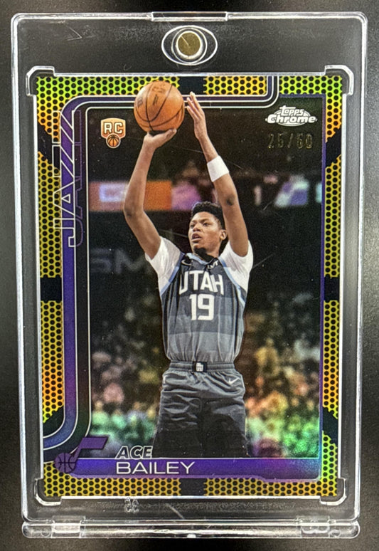 Ace Bailey Topps Chrome Update 2025-26 Gold Basketball Refractor /50 RC Utah Jazz