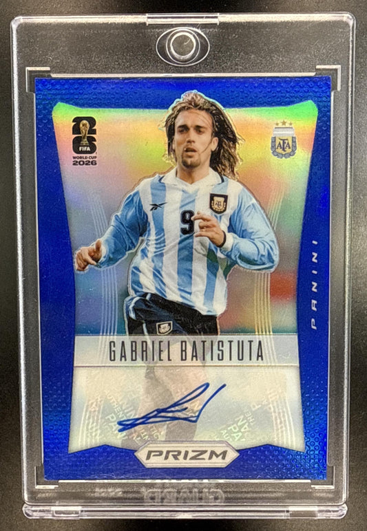 Gabriel Batistuta Panini Prizm World Cup 2026 Blue /49 Auto Argentina