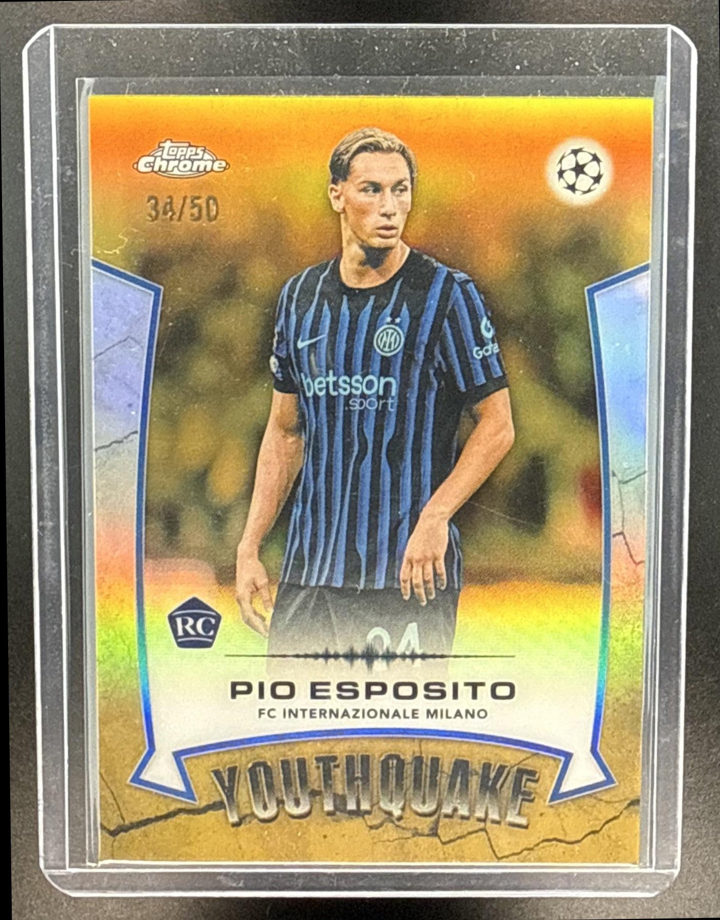 Pio Esposito Topps Chrome UCC 2025-26 Gold Refractor /50 FC Inter Milan