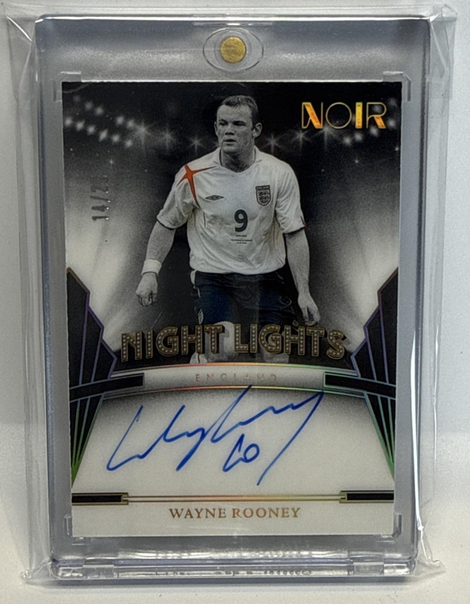 Wayne Rooney Panini Noir 2024-25 Night Lights /25 Auto England