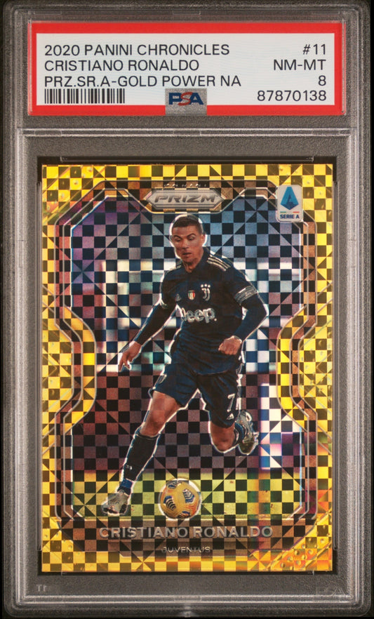 Cristiano Ronaldo Panini Chronicles 2020-21 Gold Power PSA 8 Juventus