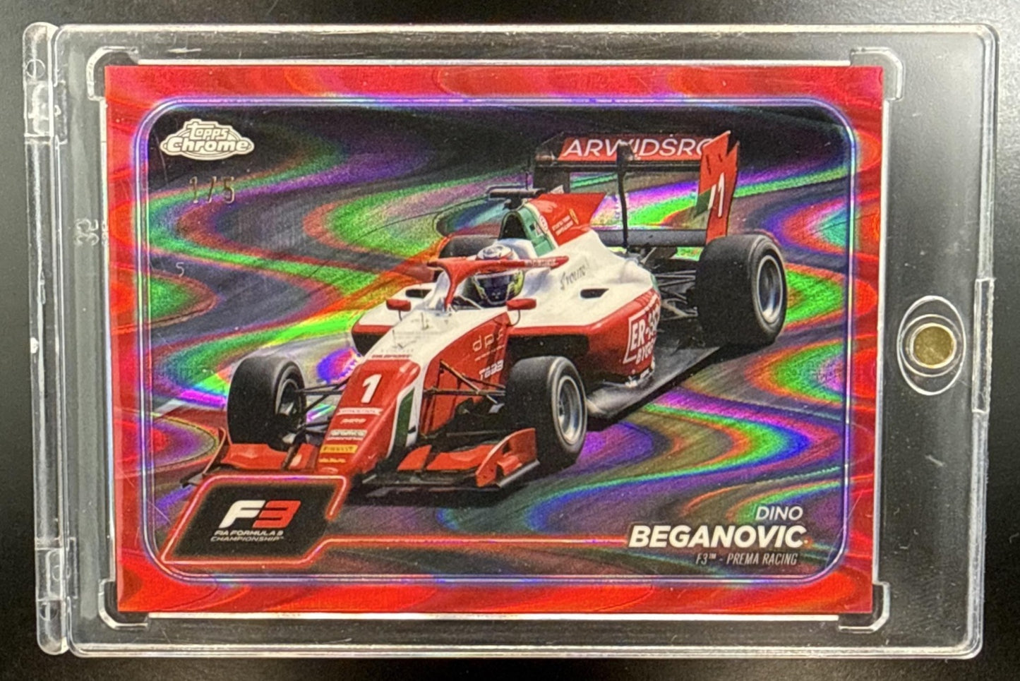 Dino Beganovic Topps Chrome Formula 1 2024 Red Refractor /5 F3 Car