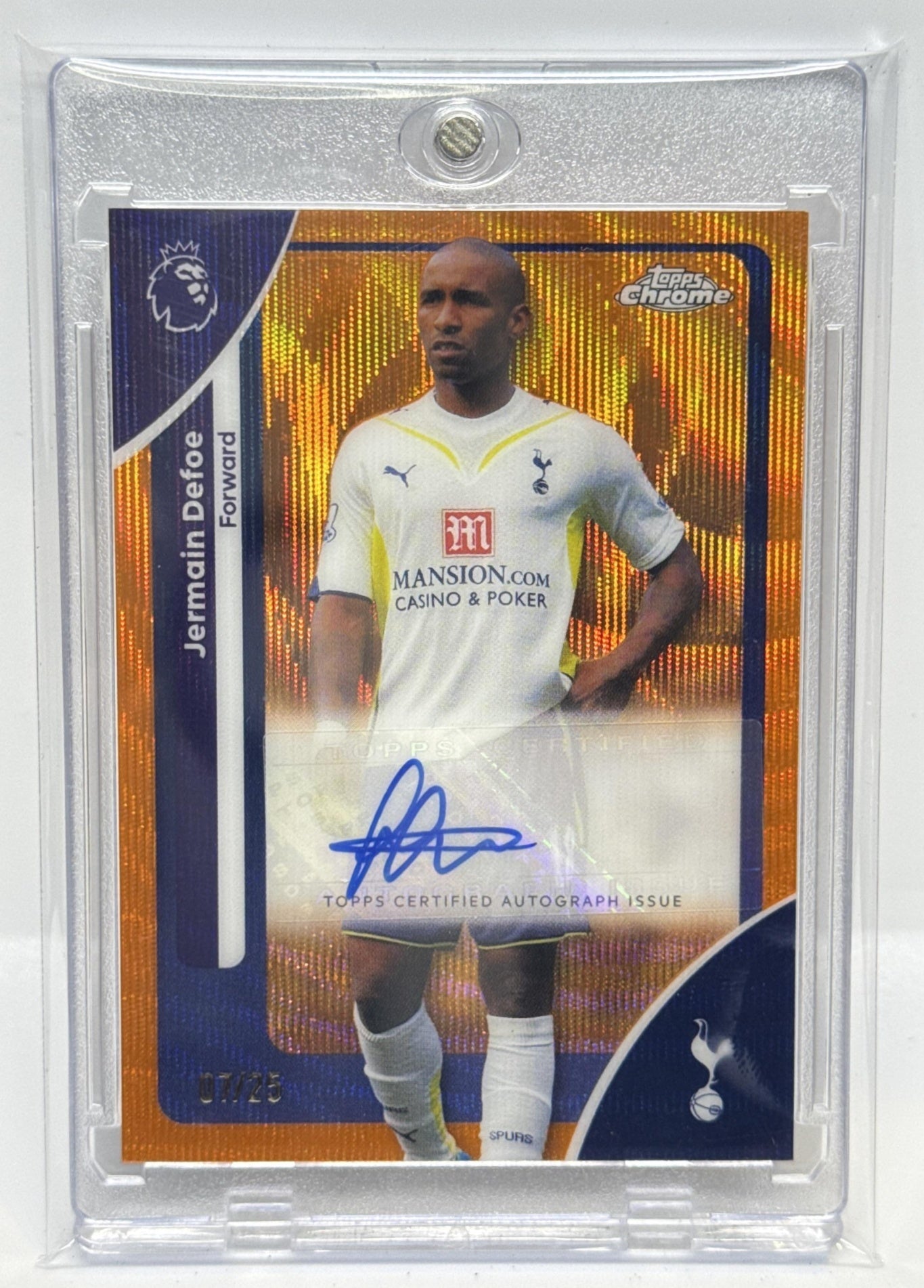Jermain Defoe Topps Chrome PL 2026 Orange Wave /25 Auto Tottenham Hotspur