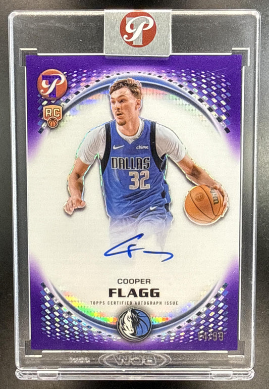 Cooper Flagg Topps Pristine 2025-26 Rookie Auto Purple /99 RC Dallas Mavericks