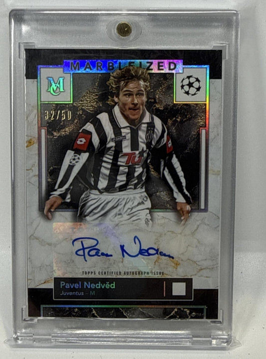 Pavel Nedved Topps Museum Collection UCC 2024-25 Marbleized Auto /50 Juventus