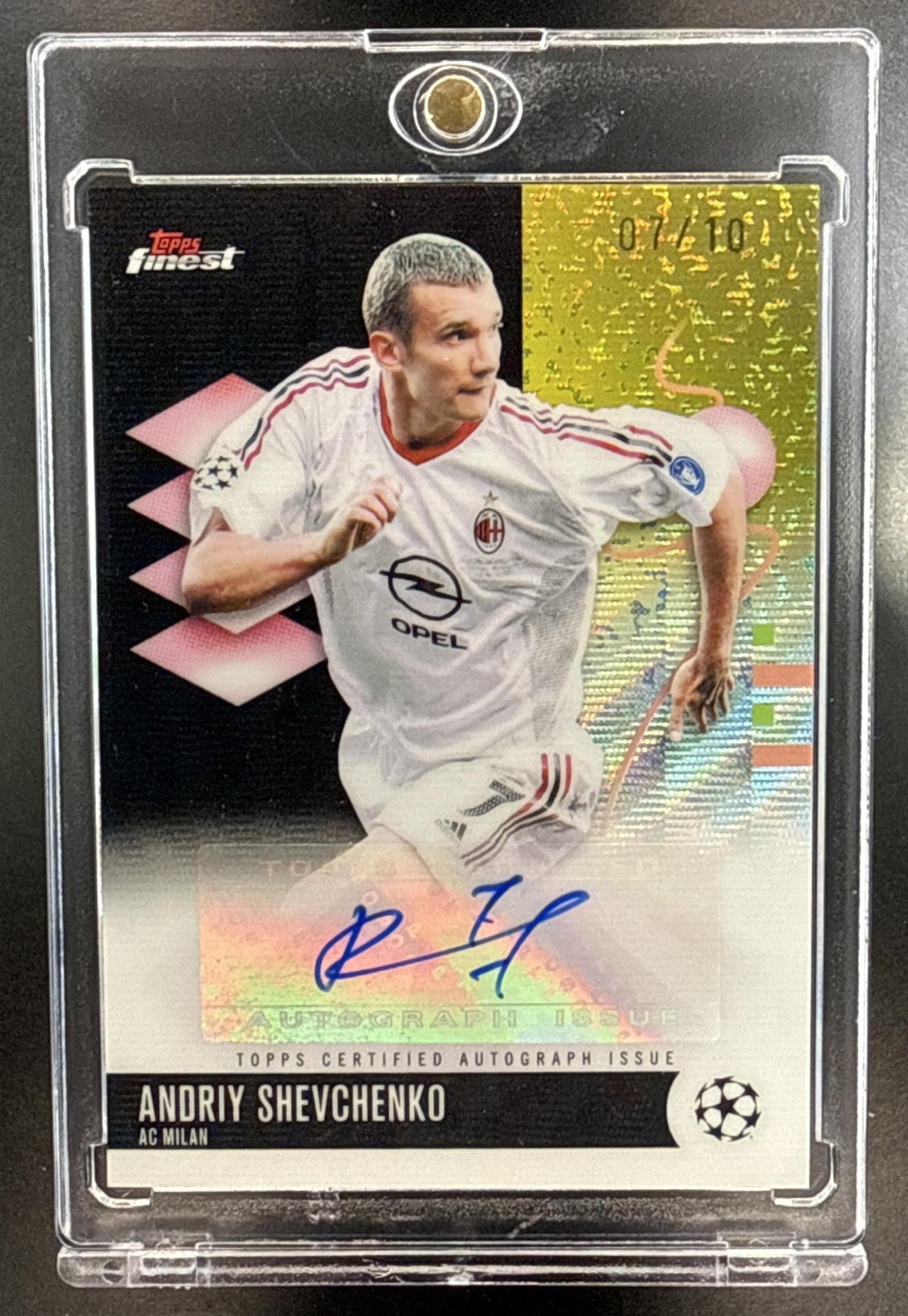 Andriy Shevchenko Topps Finest UCC 2025-26 Black Wave Refractor /10 Auto AC Milan