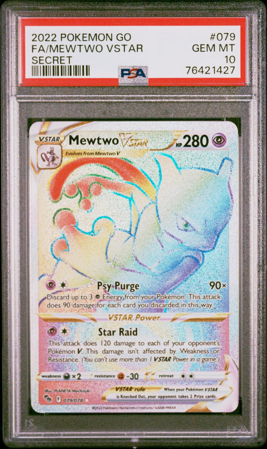 Mewtwo VST Pokemon Sword & Shield Pokemon GO 2022 PSA 10