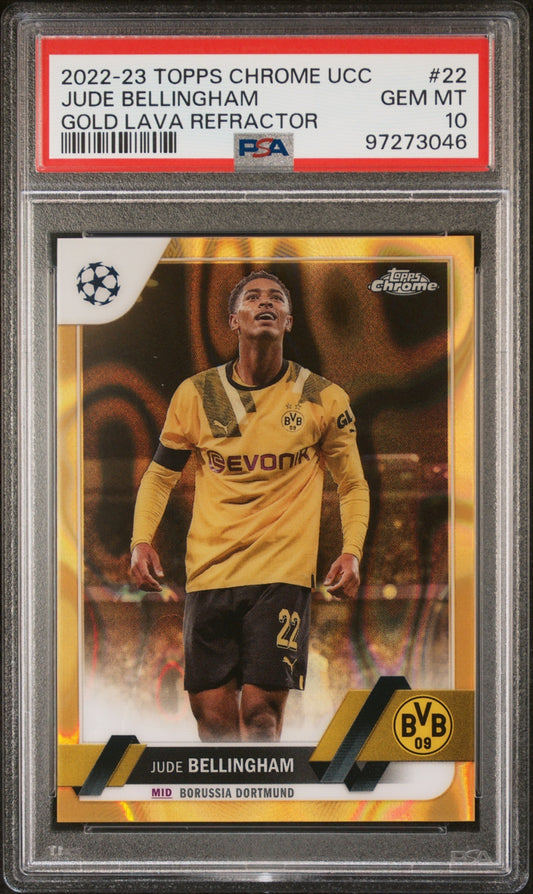 Jude Bellingham Topps Chrome UCC 2022-23 Gold Lava PSA 10 Borussia Dortmund