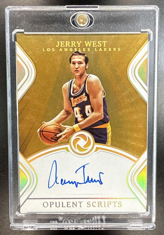 Jerry West Panini Opulence 2018-19 Holo Gold /10 Auto Los Angeles Lakers