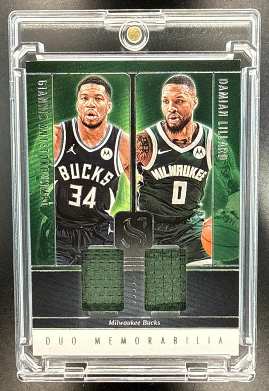 Damian Lillard Giannis Antetokounmpo Panini Silhouette 2024-25 Duo Memorabilia