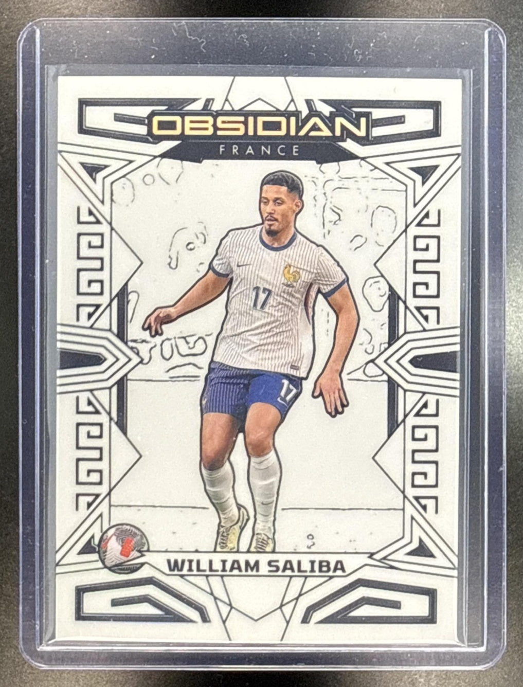 William Saliba Panini Obsidian 2023-24 Electric Etch Contra /9 France