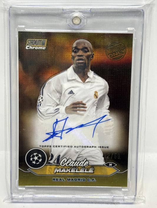 Claude Makelele Topps Stadium CC UEFA '23 Members Only Gold /50 Auto Real Madrid