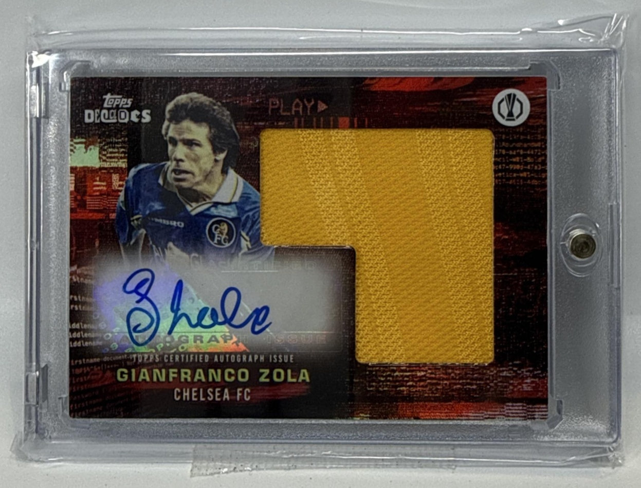 Gianfranco Zola Topps Decades UEFA CC 1990's 2025-26 Red /10 *Damaged Corner*