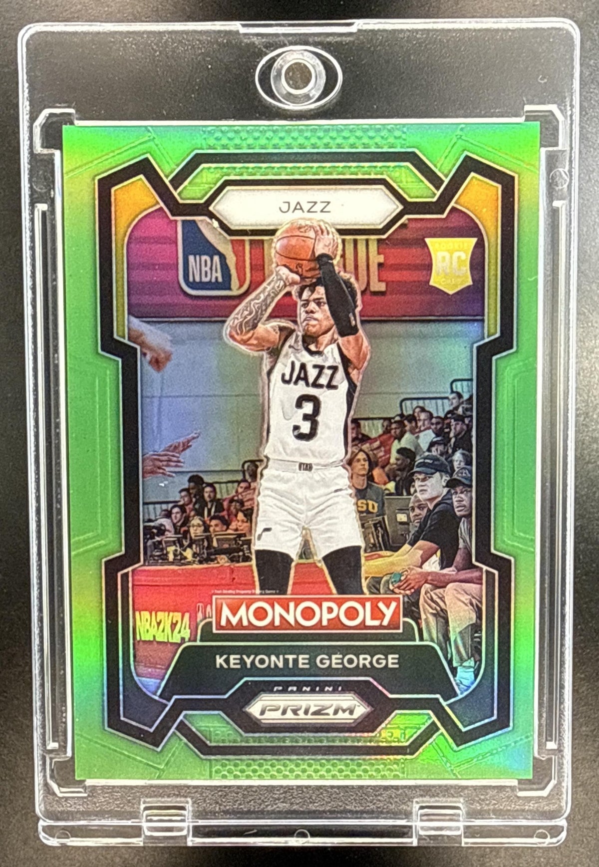 Keyonte George Panini Prizm Monopoly 2023-24 Neon Green /10 RC Utah Jazz