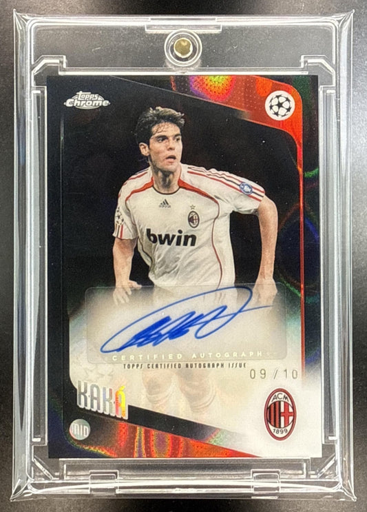 Kaka Topps Chrome UEFA CC 2025-26 Legends Auto Black Lava Refractor /10 AC Milan