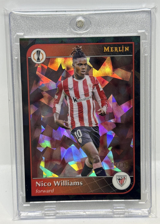 Nico Williams Topps Merlin Chrome UCC 2024 Black Atomic Refractor /10 Athletic