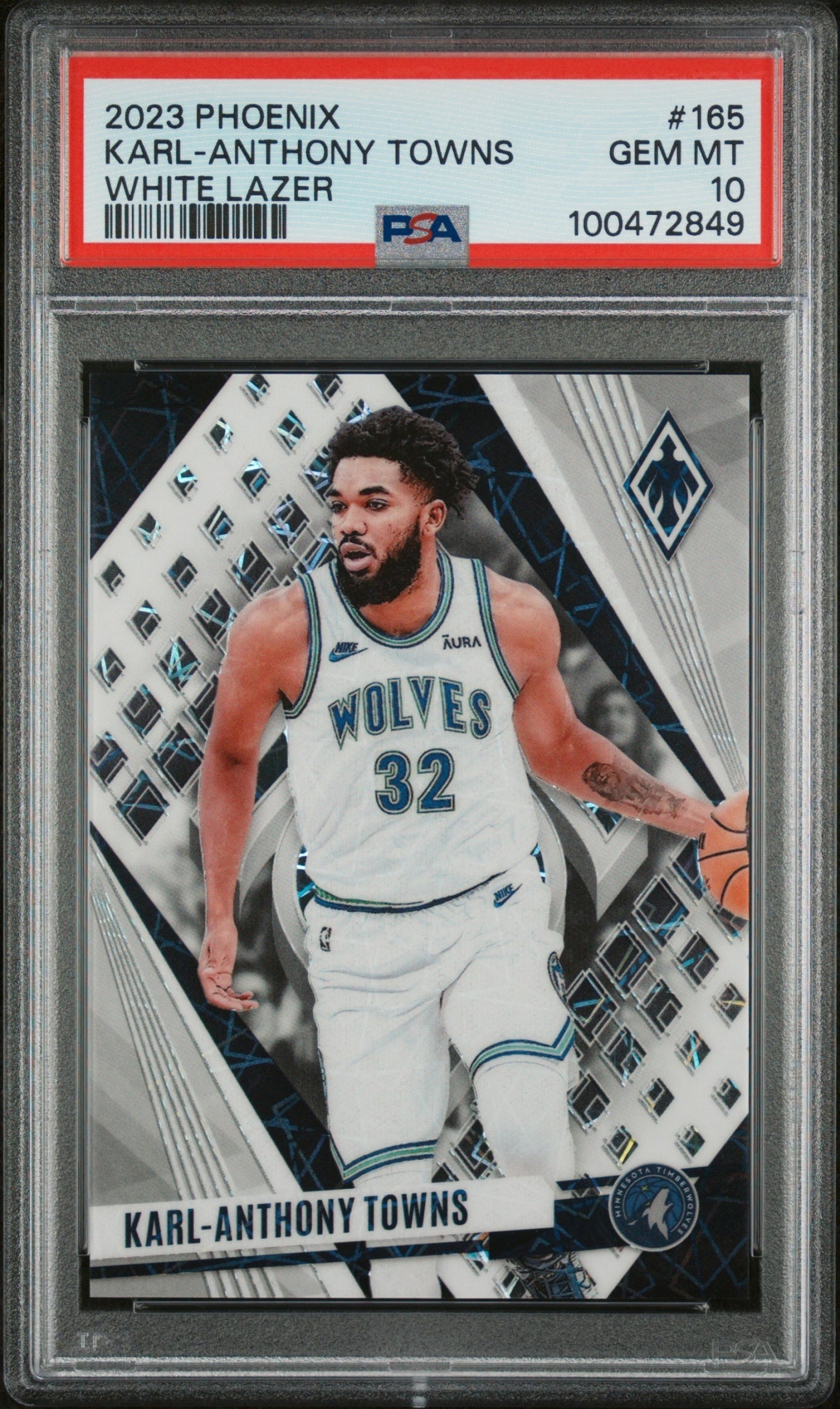 Karl-Anthony Towns Phoenix 2023-24 White Lazer /150 PSA10 Minnesota Timberwolves