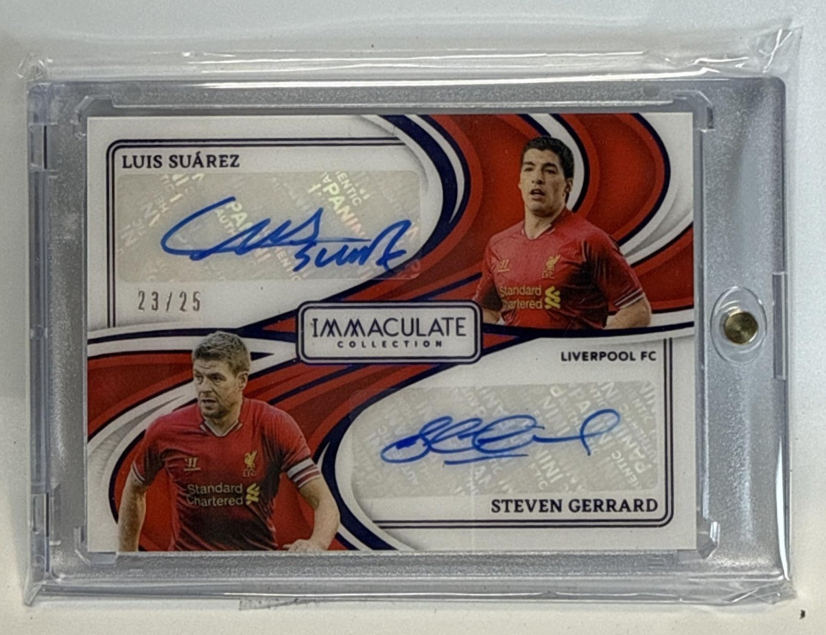 Steven Gerrard Luis Suarez Immaculate Collection 2024 Sapphire /25 Liverpool FC