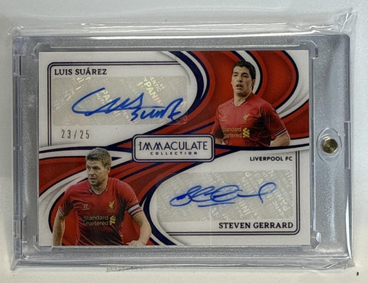 Steven Gerrard Luis Suarez Immaculate Collection 2024 Sapphire /25 Liverpool FC