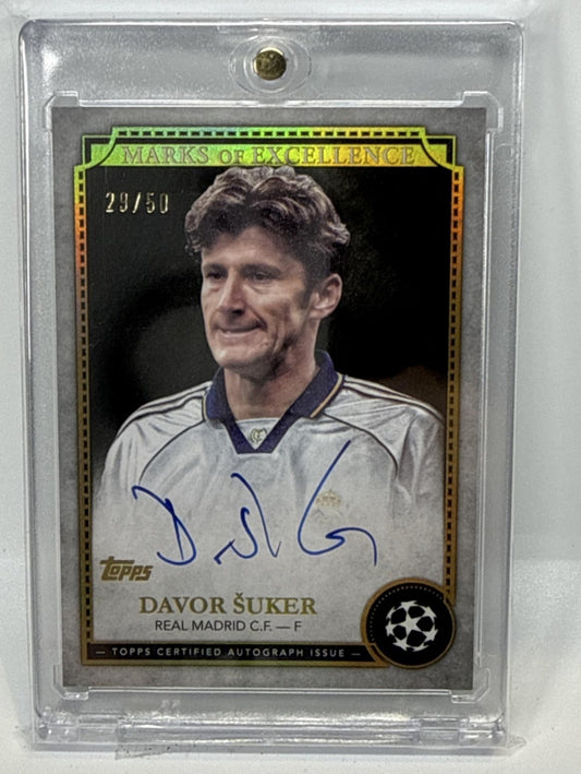 Davor Suker Topps UCC 2024-25 Gold Foil /50 Auto Real Madrid CF