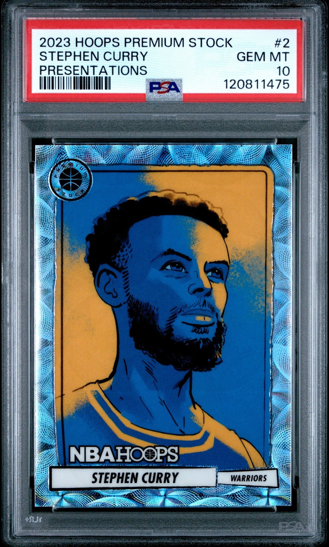 Stephen Curry Panini Hoops Premium Stock 2023-24 PSA 10 Golden State Warriors