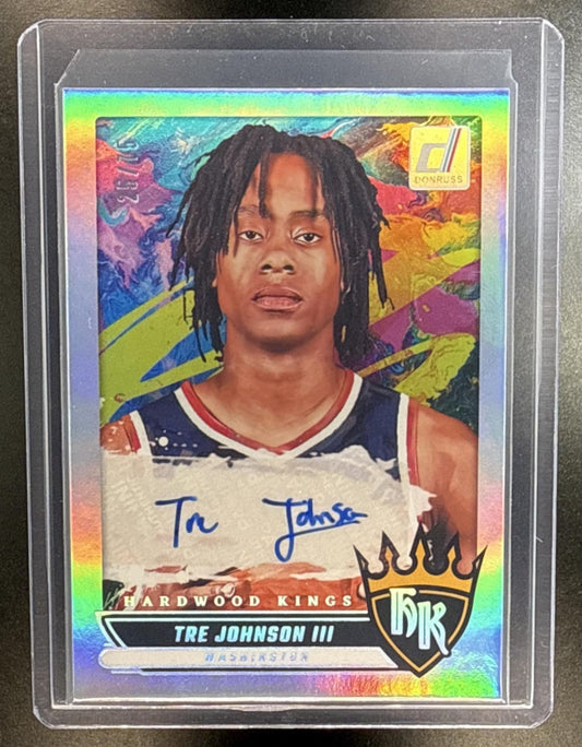 Tre Johnson III Panini Donruss 2025-26/75 RC Auto Washington Wizards