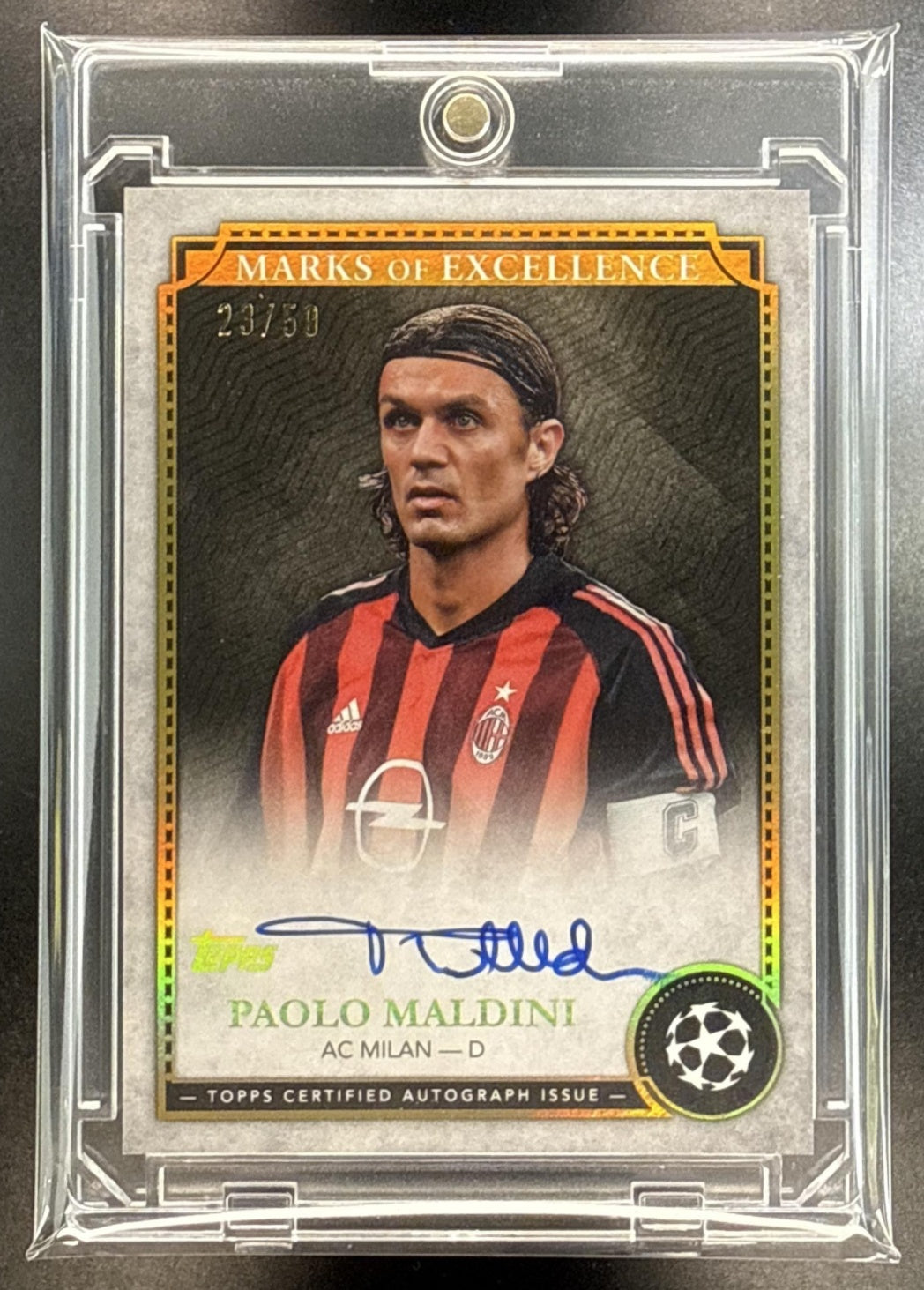 Paolo Maldini Topps Definitive Collection UCC 2024-25 Gold Foil /50 AC Milan
