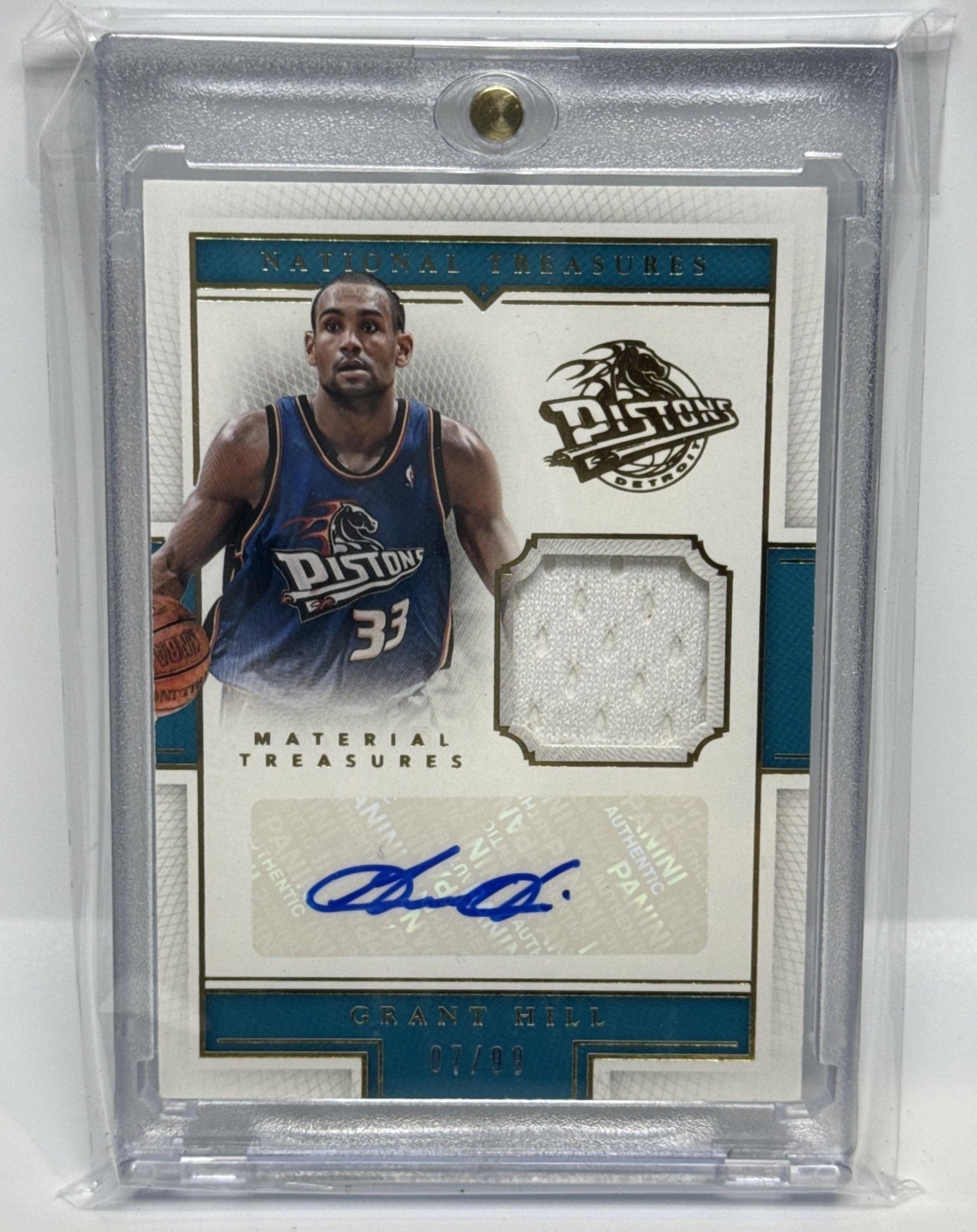 Grant Hill Panini National Treasures 2015-16/99 MEM Auto Detroit Pistons