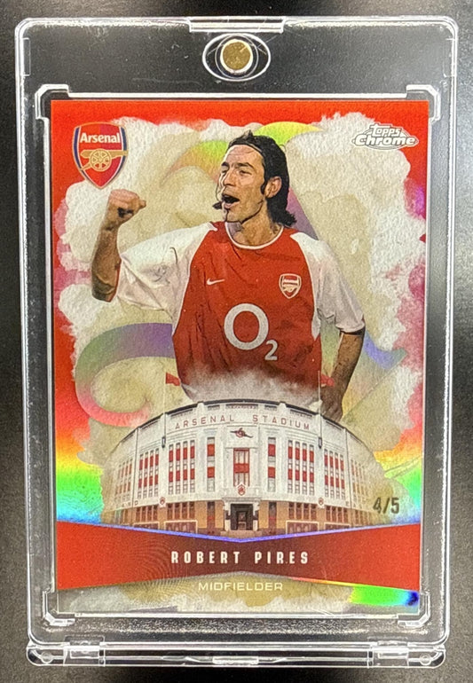Robert Pires Topps Chrome Arsenal 2025-26 Highbury Highs Red Refractor /5 FC