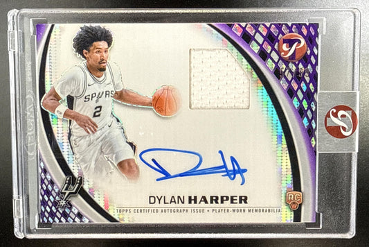 Dylan Harper Topps Pristine 2025-26 Purple /99 MEM RC Auto San Antonio Spurs
