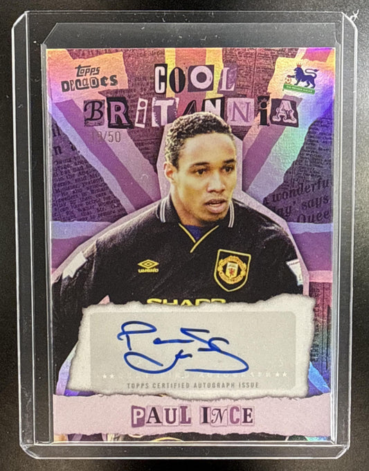 Paul Ince Topps Decades PL 90s Edition 2025 Purple Auto /50 Manchester United