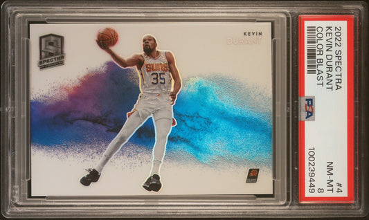 Kevin Durant Panini Spectra 2022-23 Colorblast PSA 8 Phoenix Suns
