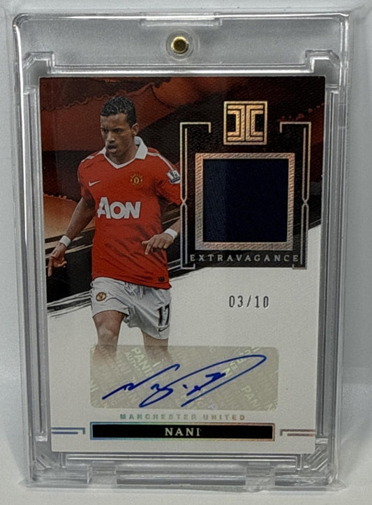 Nani Panini Impeccable PL 2022-23 Silver /10 MEM Auto Manchester United