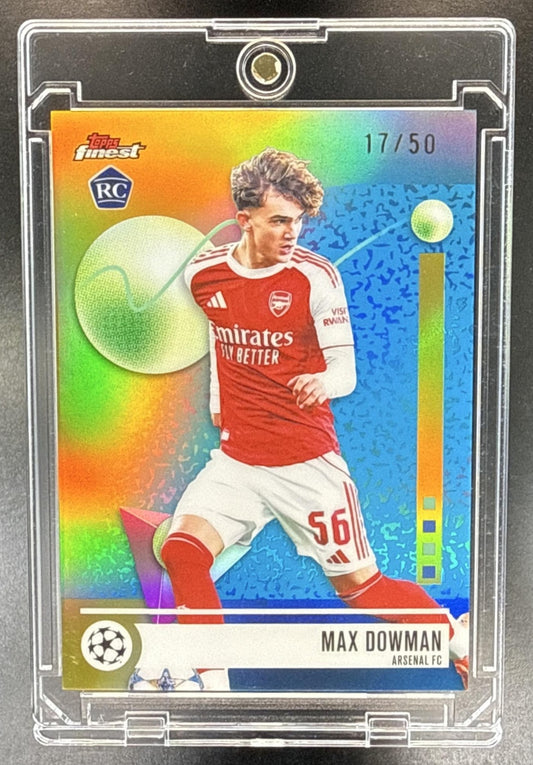 Max Dowman Topps UCC Finest 2025-26 Gold Refractor /50 RC Arsenal FC