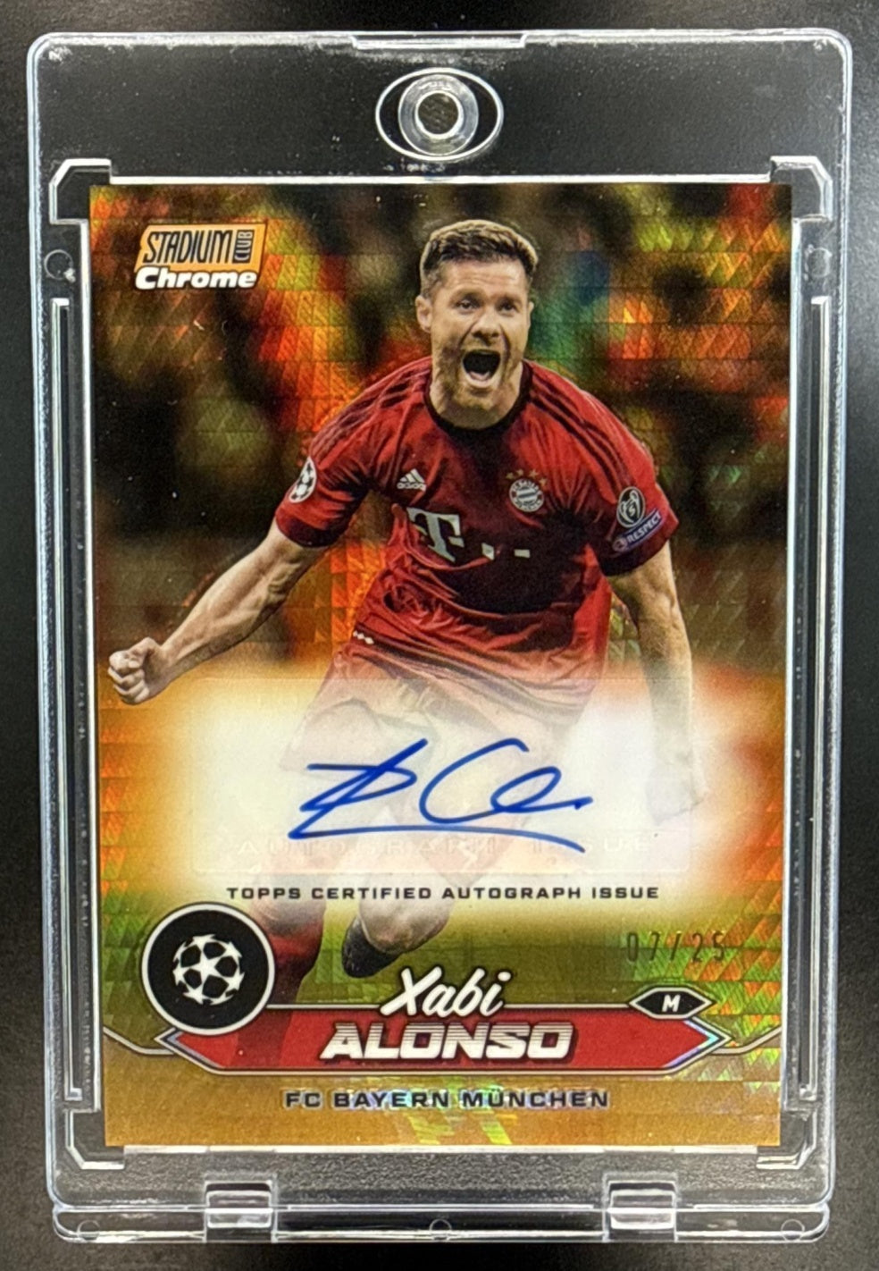 Xabi Alonso Topps Stadium CC UEFA 2023-24 Orange Prism Refractor /25 Auto FC Bayern Munchen