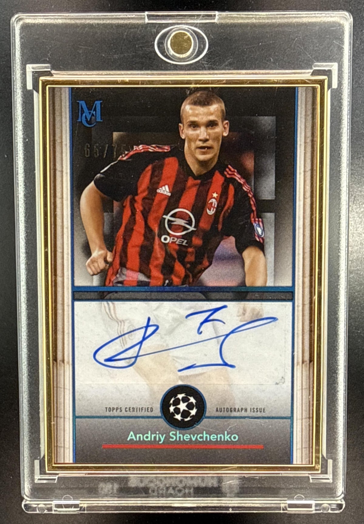Andriy Shevchenko Topps Museum Collection UCC 2024-25 Sapphire /75 Auto AC Milan