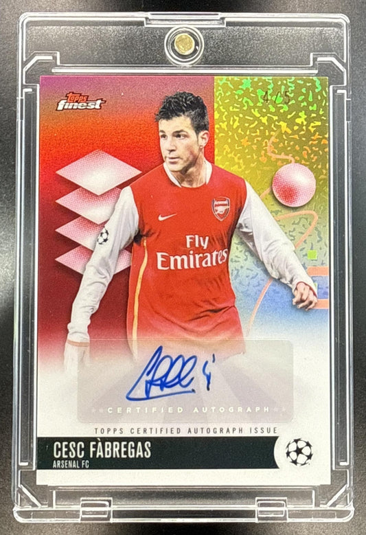 Cesc Fabregas Topps UCC Finest 2025-26 Red Refractor /5 Auto Arsenal FC