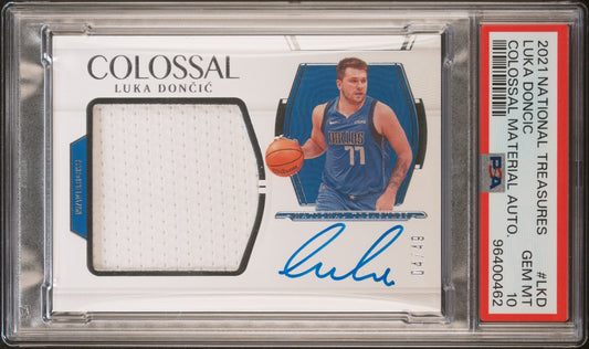 Luka Doncic Panini National Treasures 2021 /49 MEM Auto PSA 10 Dallas Mavericks